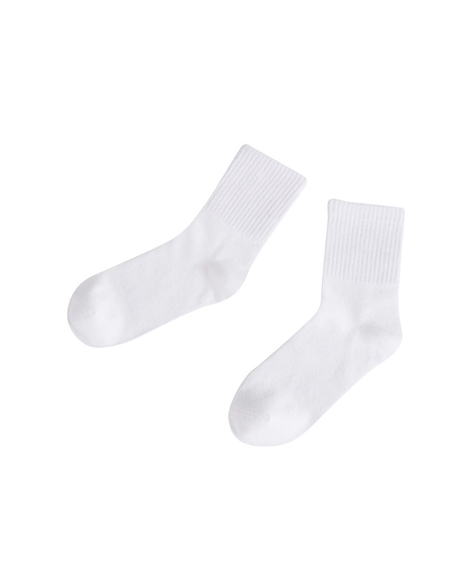 Pack 3 calcetines mujer acanalados blancos
