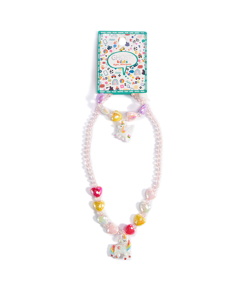 Set collar + pulsera infantil unicornio