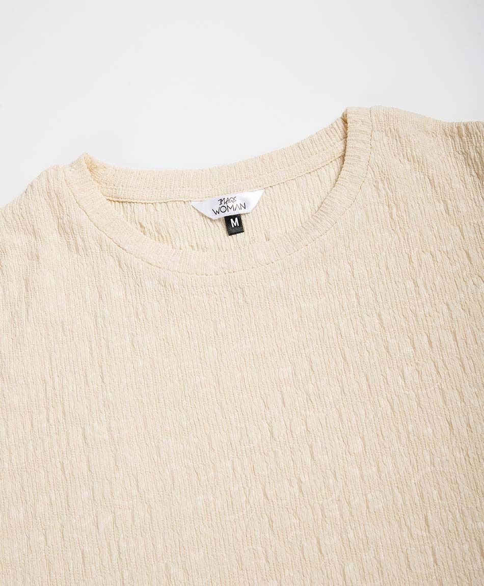 Polera mujer asim&eacute;trica textura