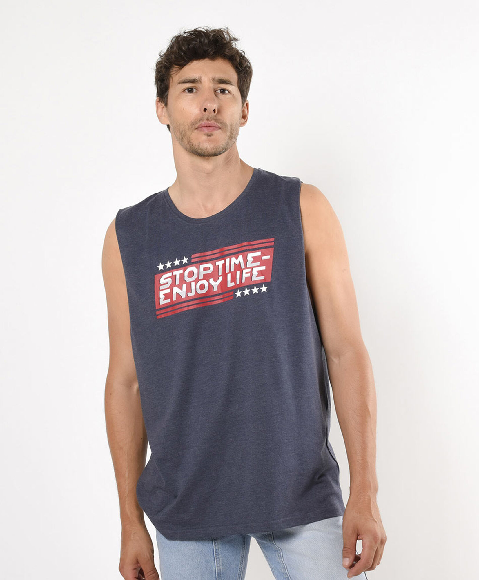 Polera hombre frase sin mangas Polera hombre frase sin mangas