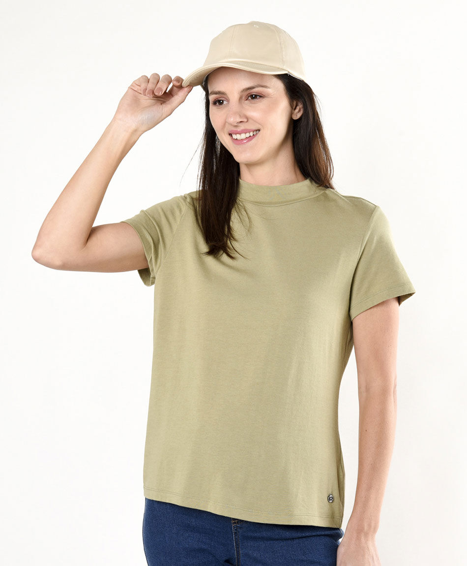 Polera mujer cuello medio