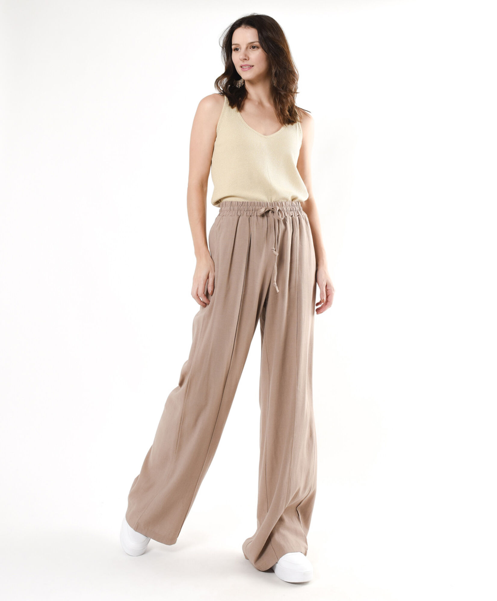 Pantalón mujer lino palazzo Pantalón mujer lino palazzo