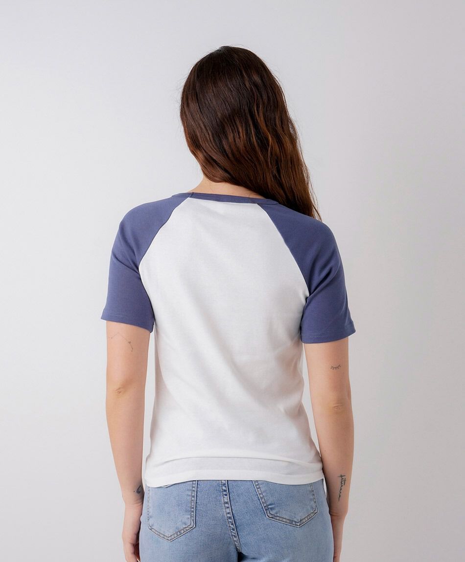 Polera mujer bicolor mix