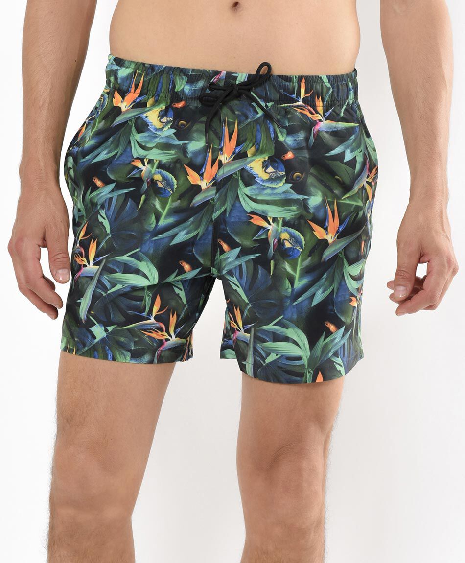 Traje de ba&ntilde;o hombre estampado loro