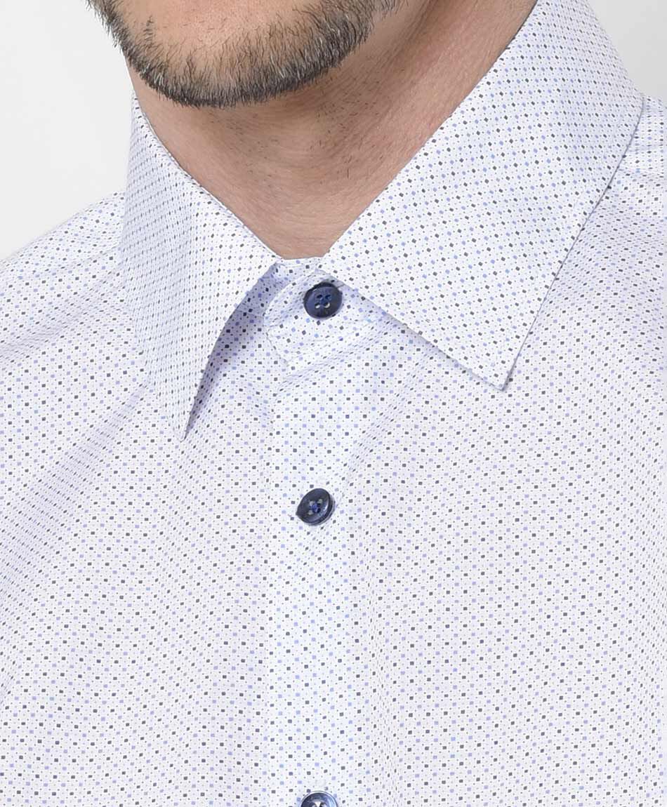 Camisa hombre puntitos manga larga