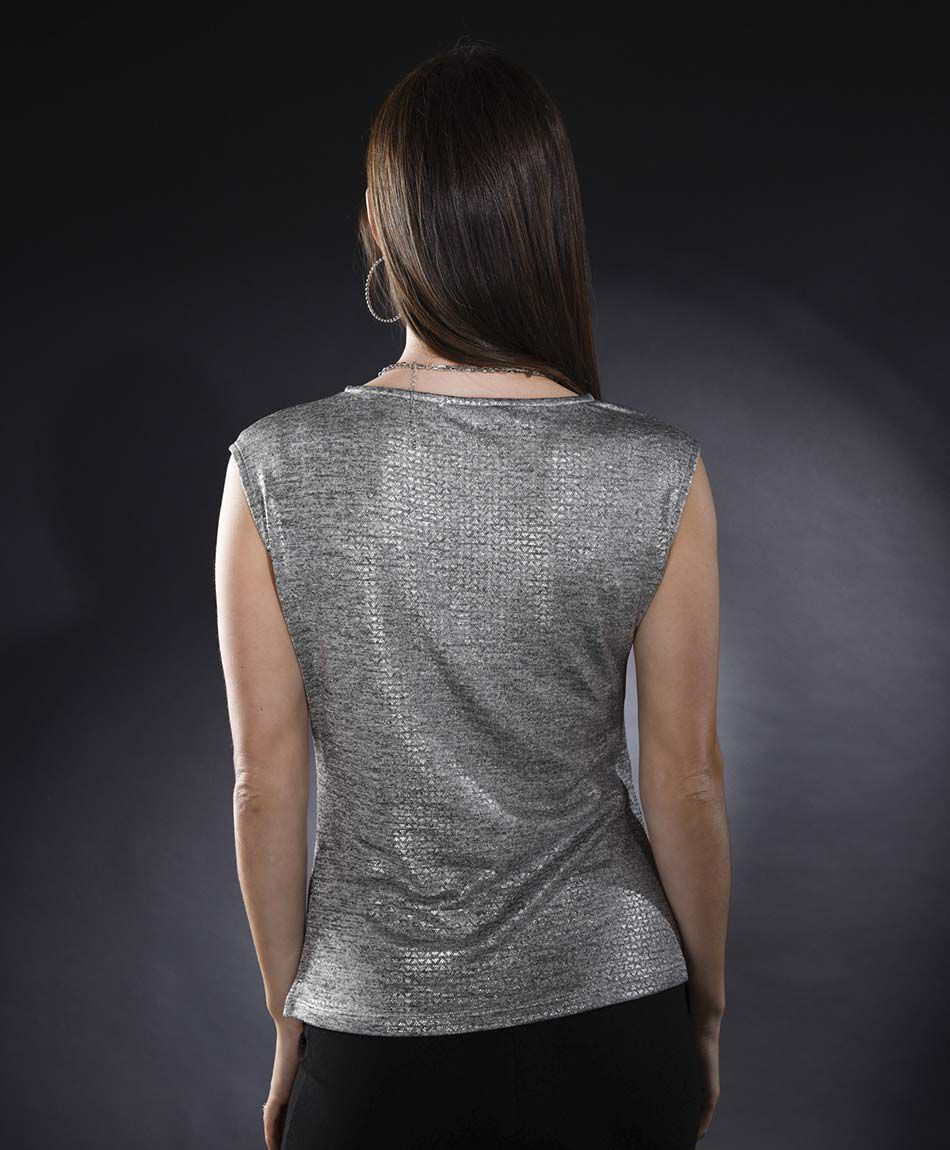 Polera oversize manga mini cuello redondo