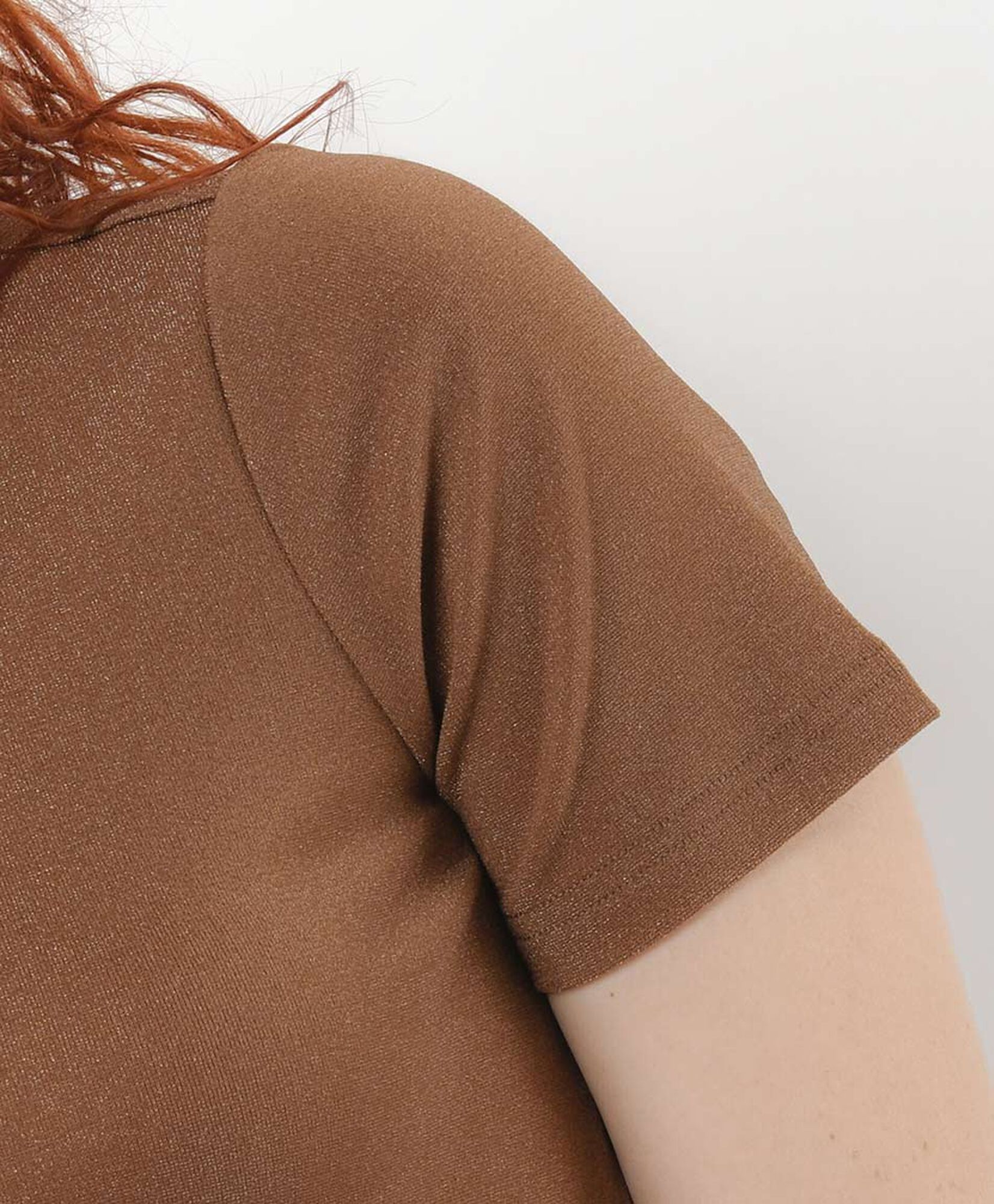 Polera mujer metalizada café Polera mujer metalizada café