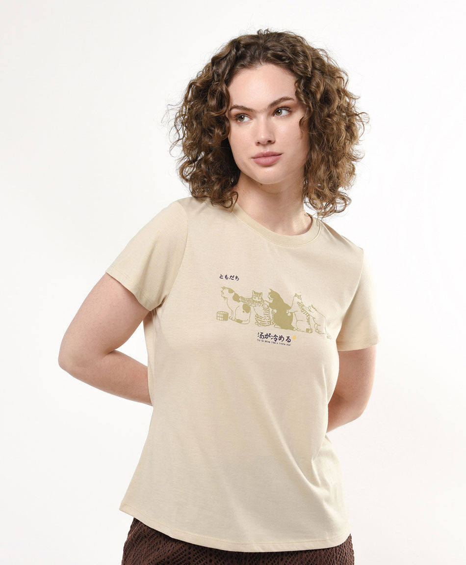 Polera mujer gatos sentados