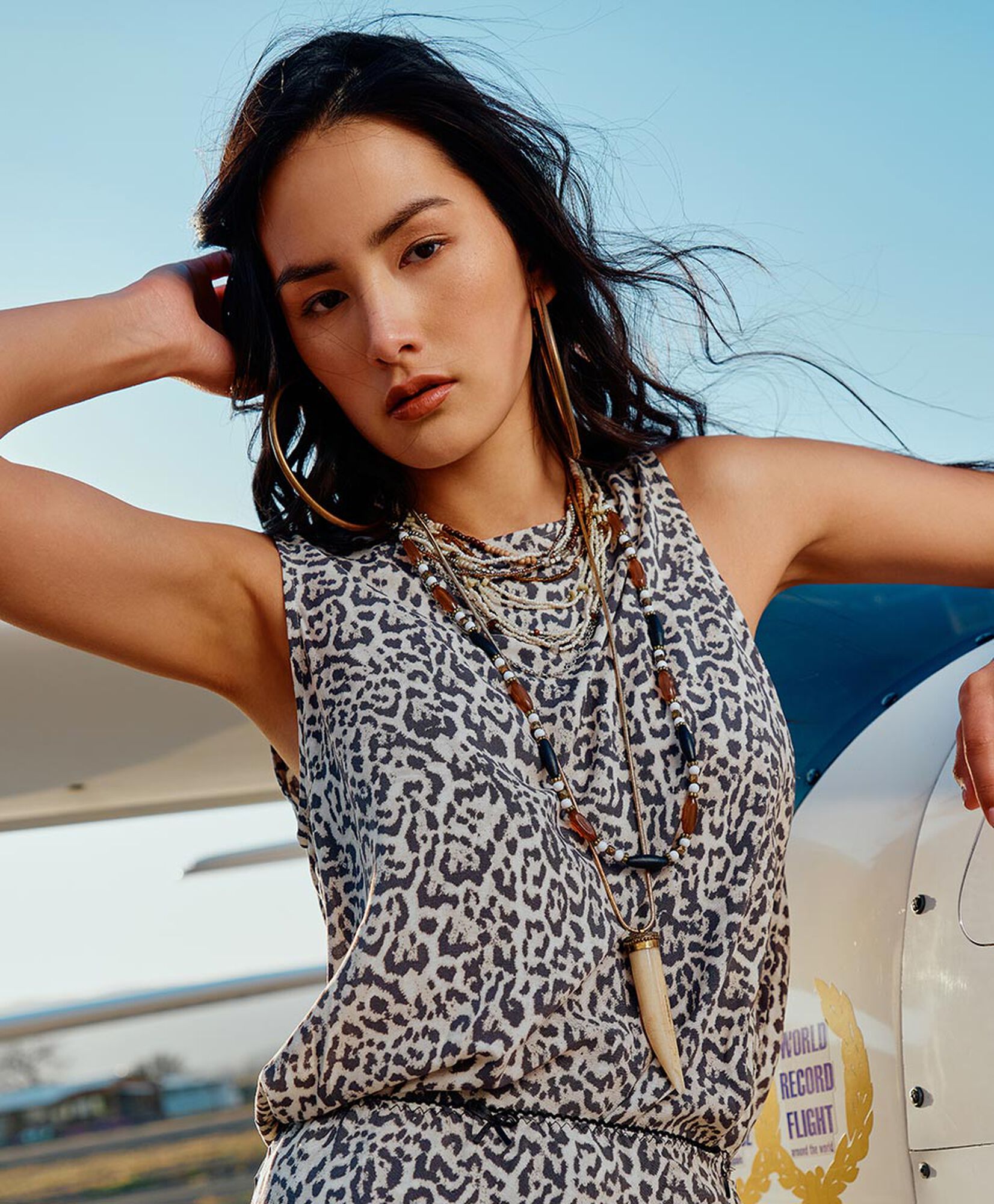 Blusa mujer animal print sin mangas Blusa mujer animal print sin mangas