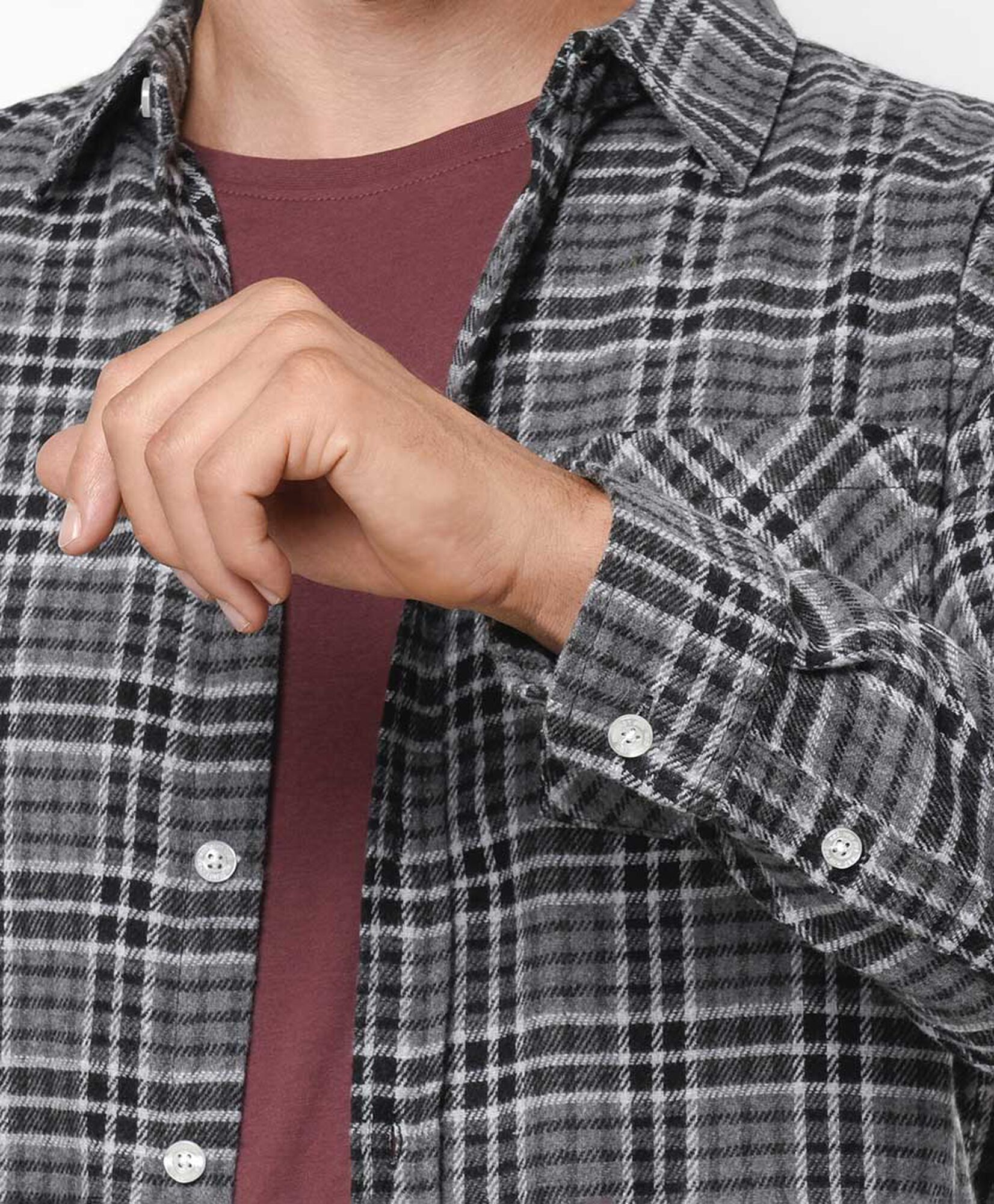 Camisa hombre franela gris Camisa hombre franela gris