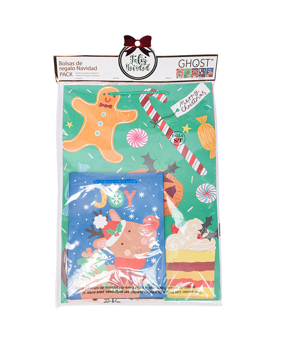 Set 5 bolsas de regalo navidad mix