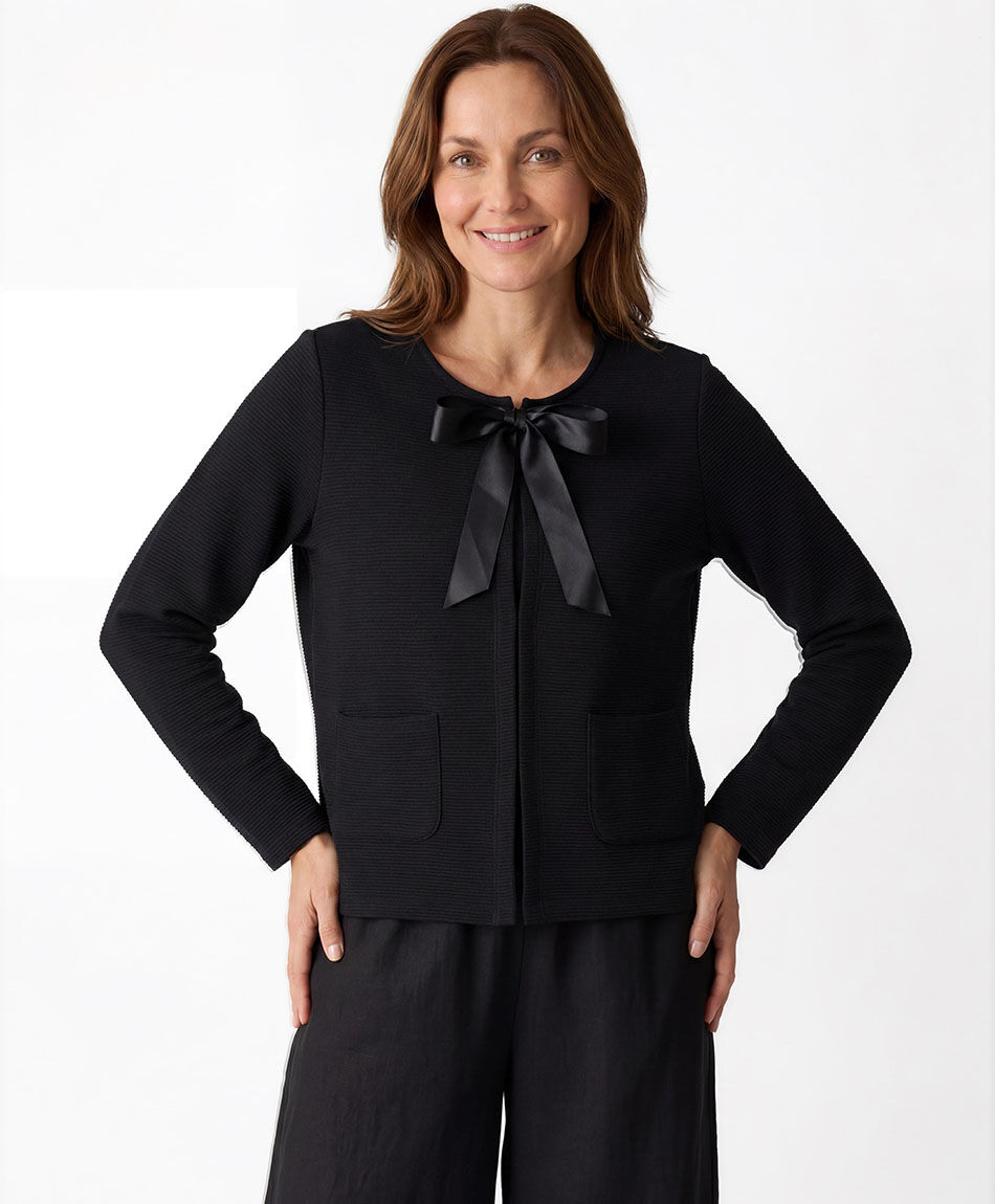 Chaqueta mujer lazo crop