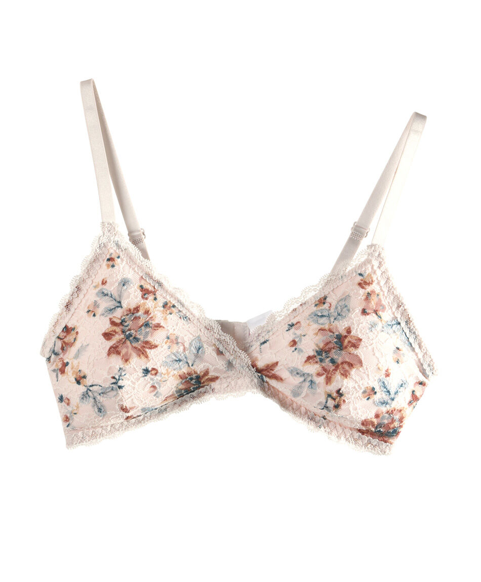 Bralette mujer encaje floreado