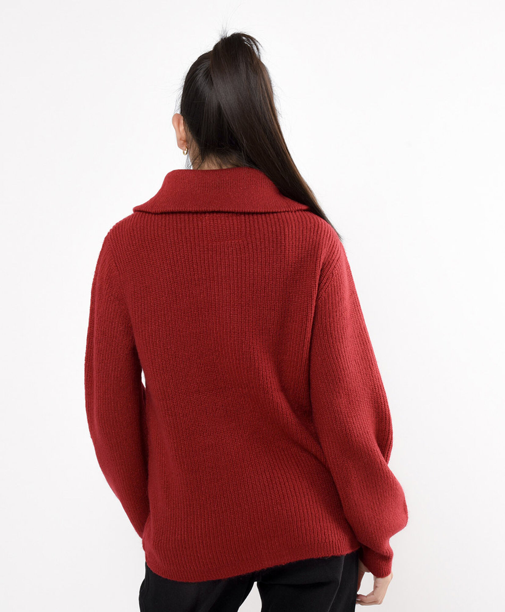 Cardigan mujer rojo cierre entero Cardigan mujer rojo cierre entero