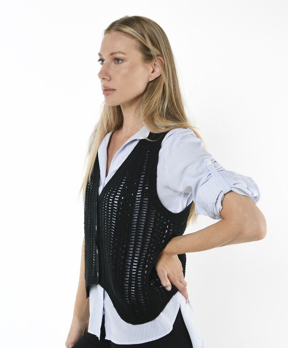 Vest mujer tejido botones