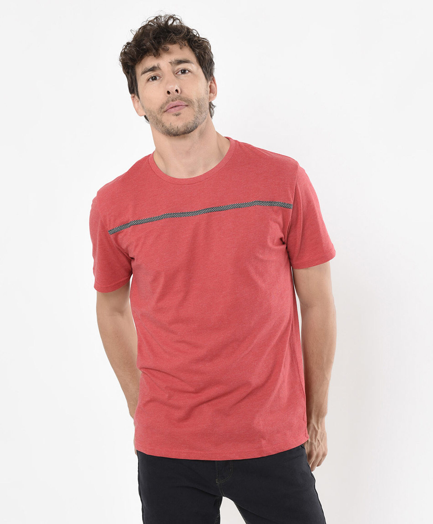 Polera hombre lista en pecho Polera hombre lista en pecho