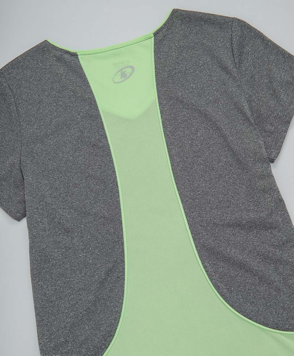 Polera deportiva mujer gris verde