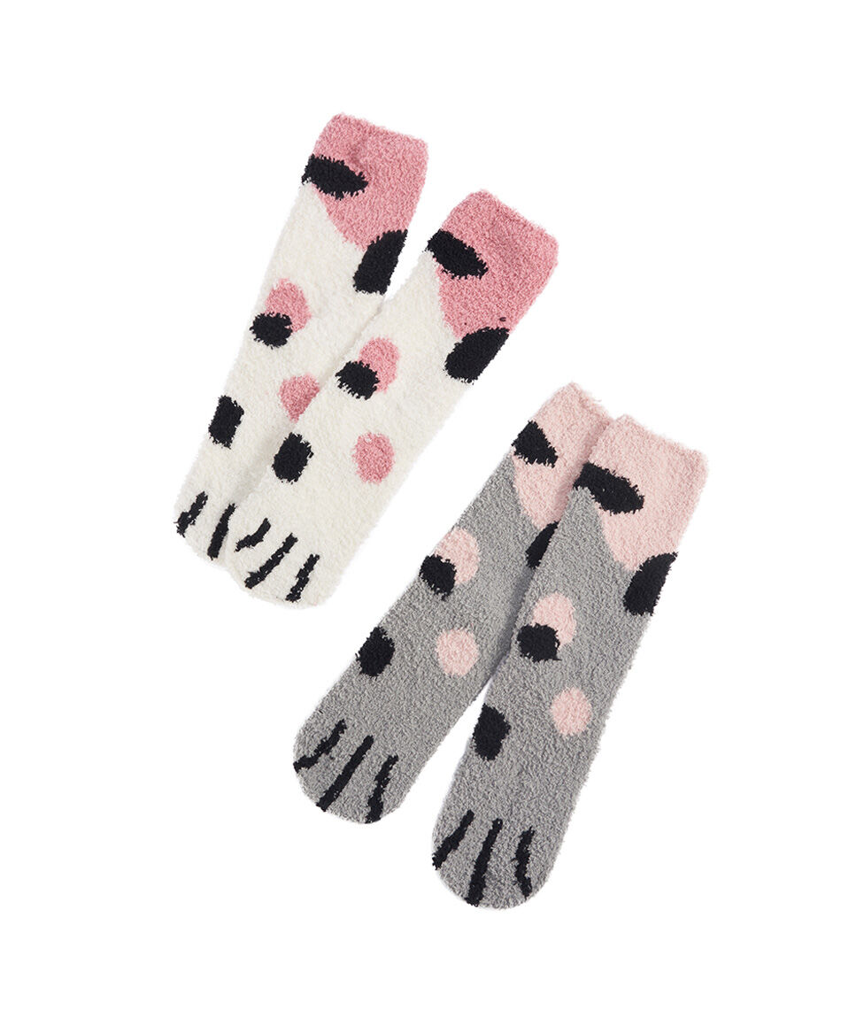 Pack 2 calcetines mujer invierno patitas
