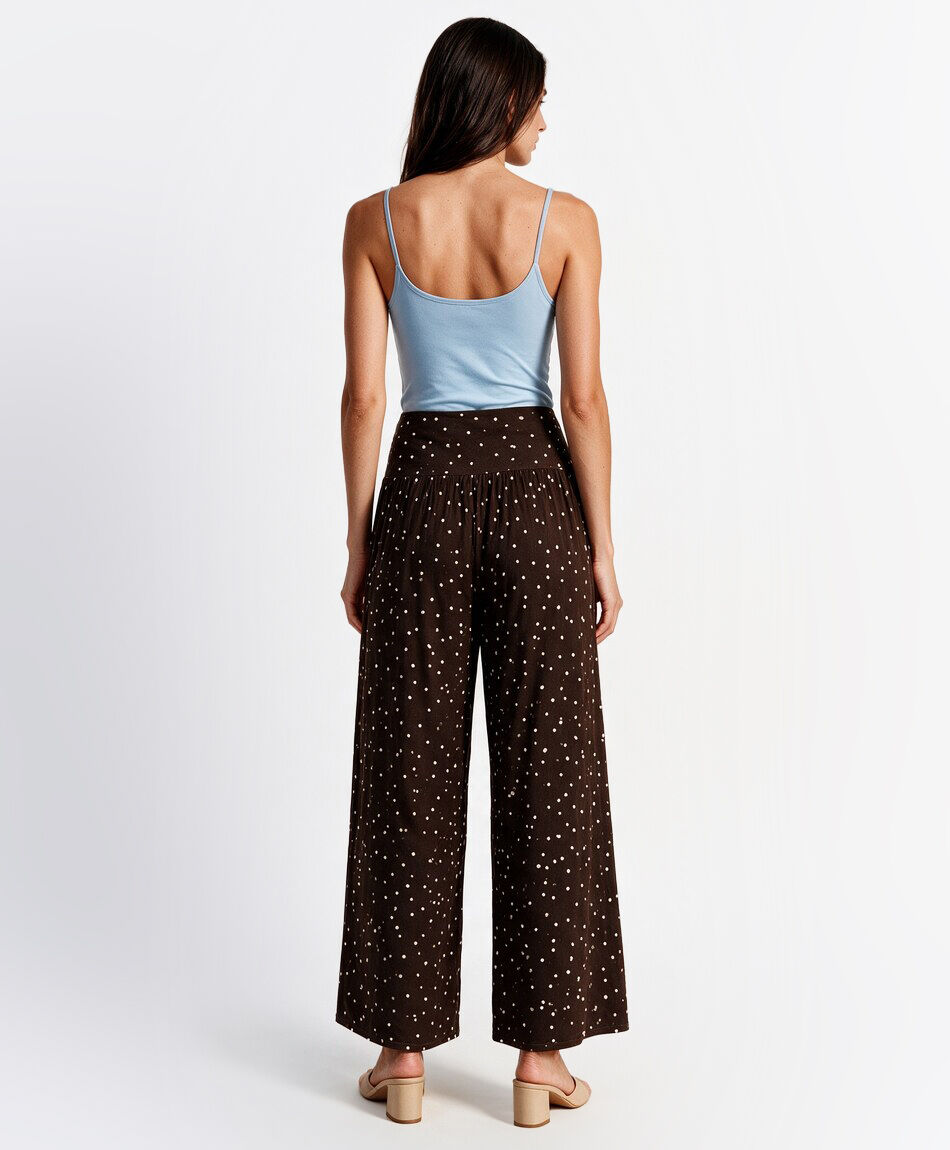 Pantal&oacute;n mujer wide lunares