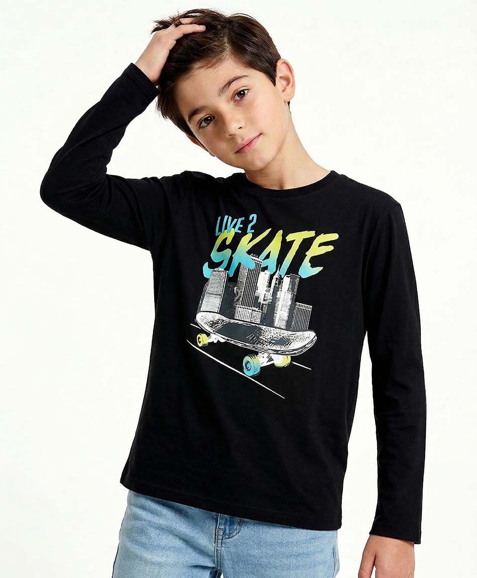 Polera ni&ntilde;o love skate