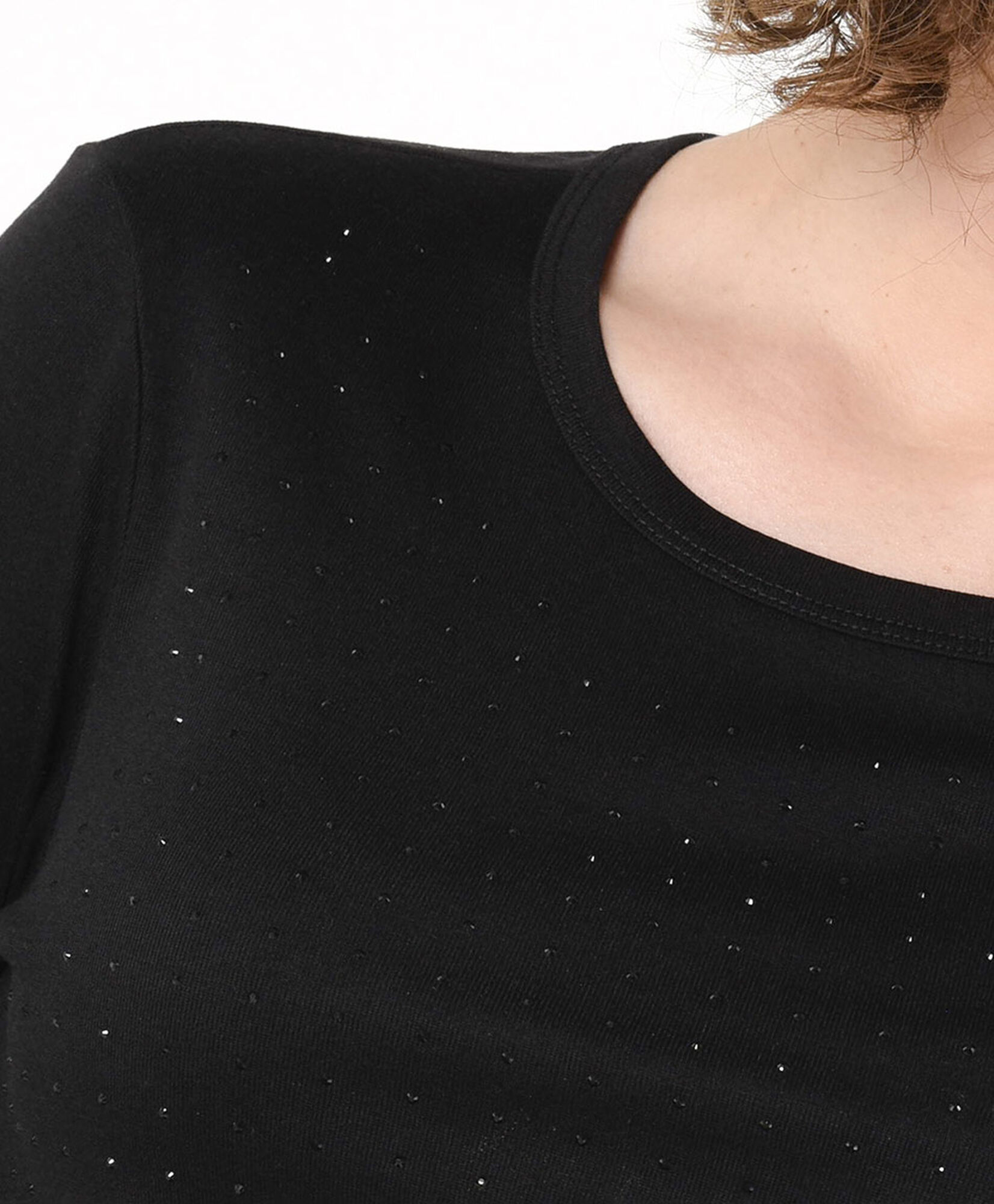 Polera mujer brillos negra Polera mujer brillos negra