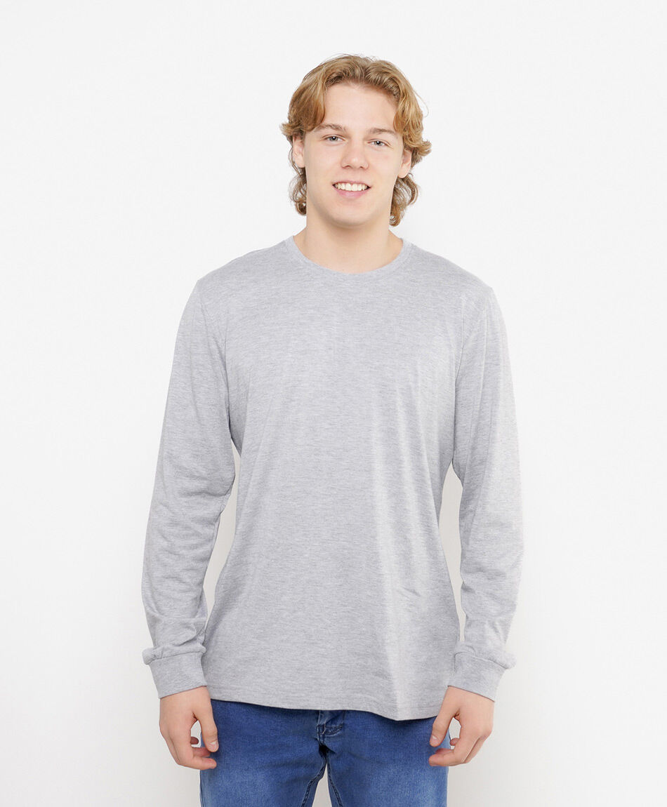 Polera hombre lisa manga larga