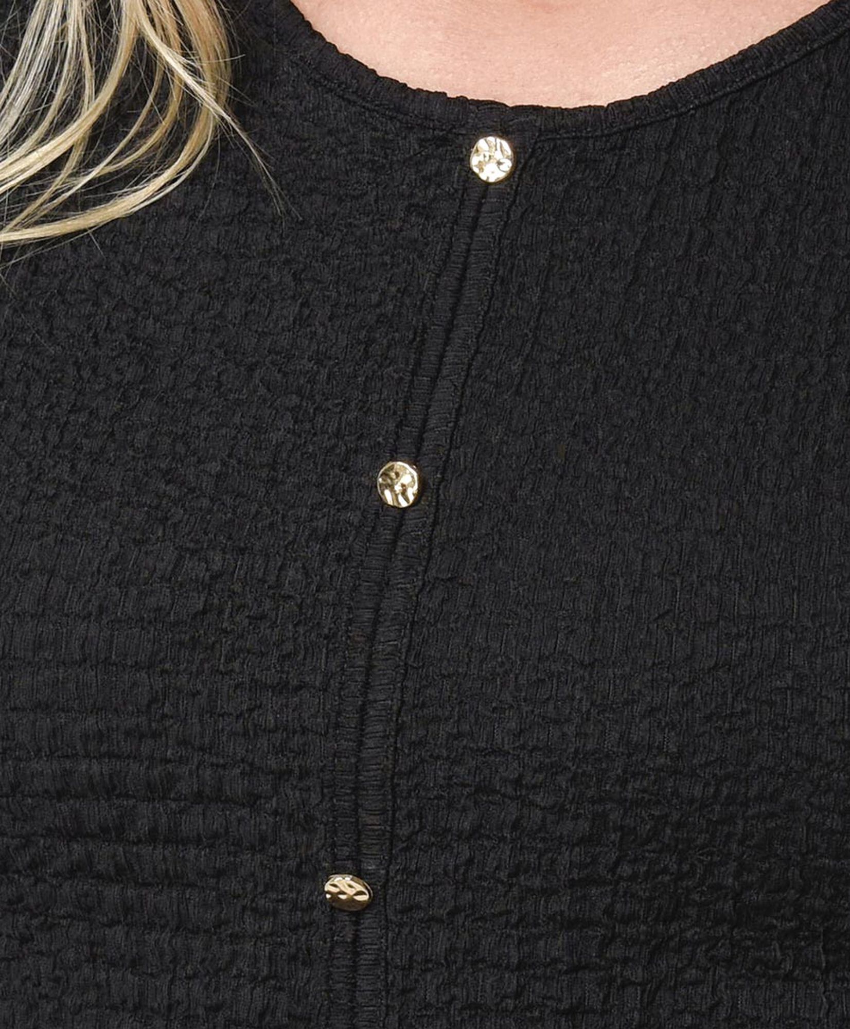 Polera mujer botones textura Polera mujer botones textura