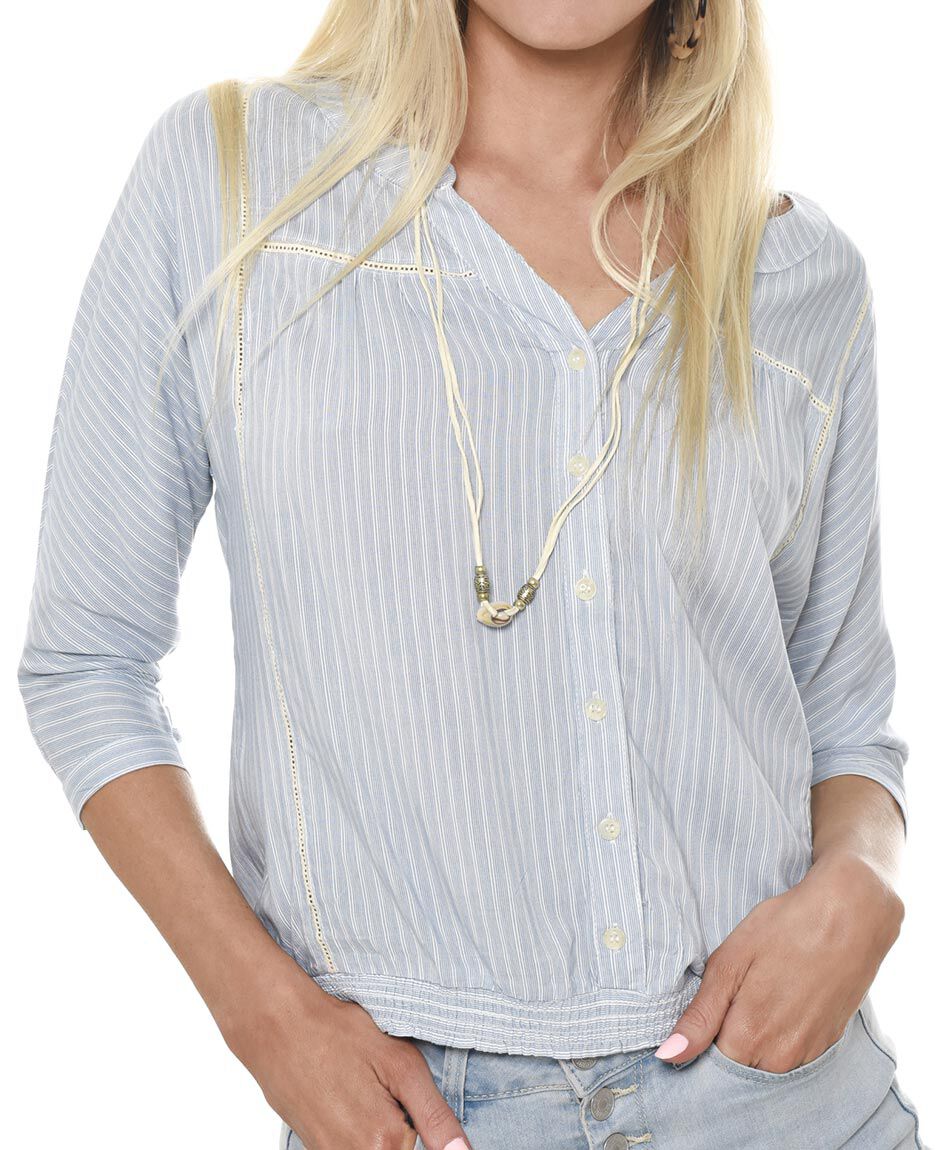 Blusa listas encaje