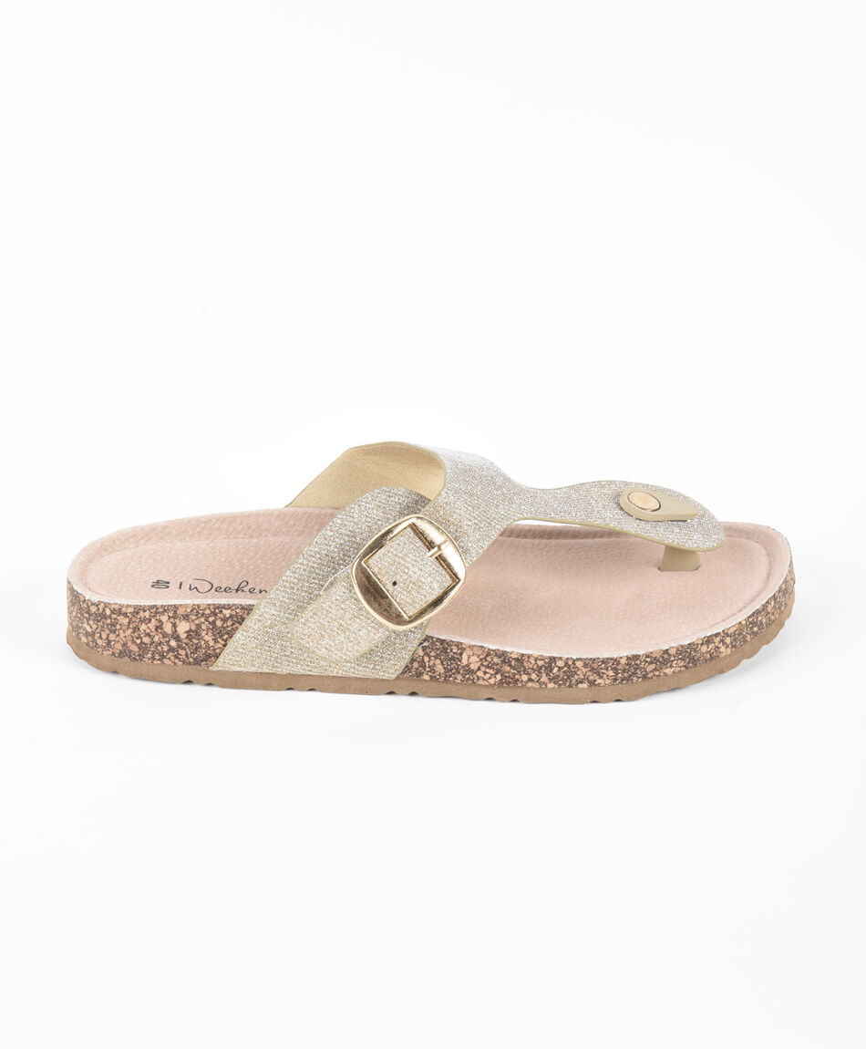 Sandalia mujer brillos