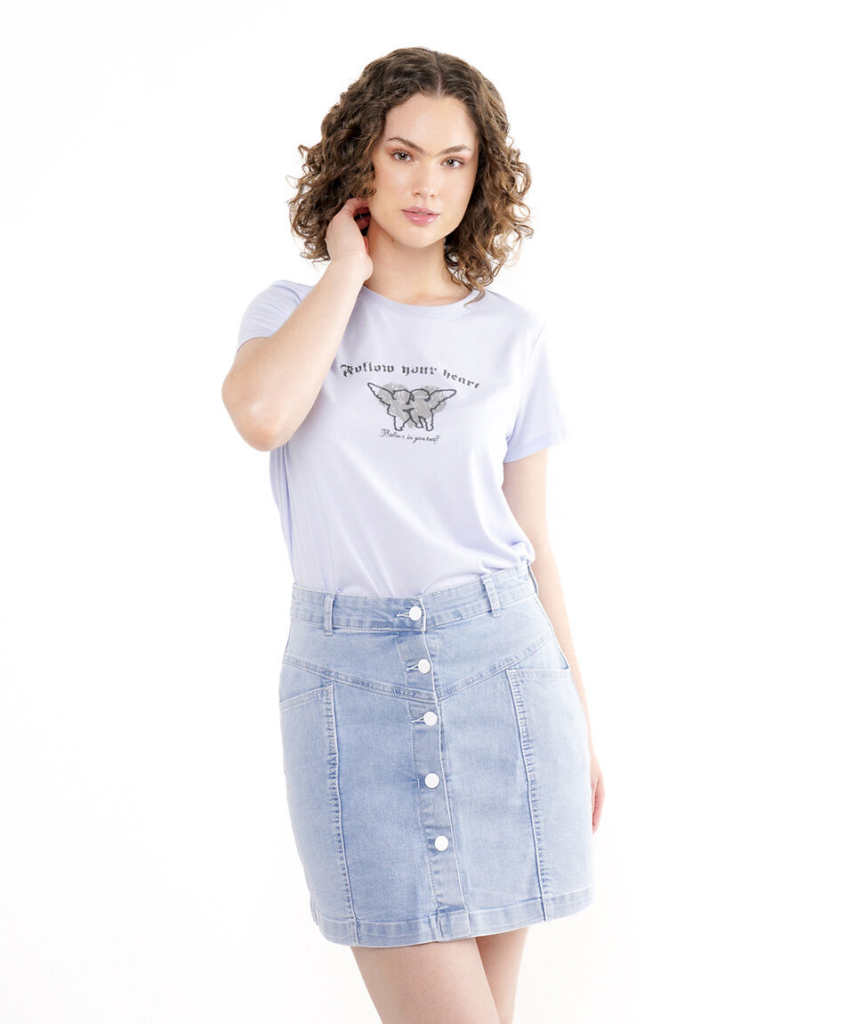 Mini falda mujer cortes bolsillos