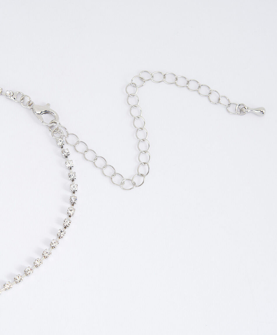 Set collar + aros mujer piedras brillantes