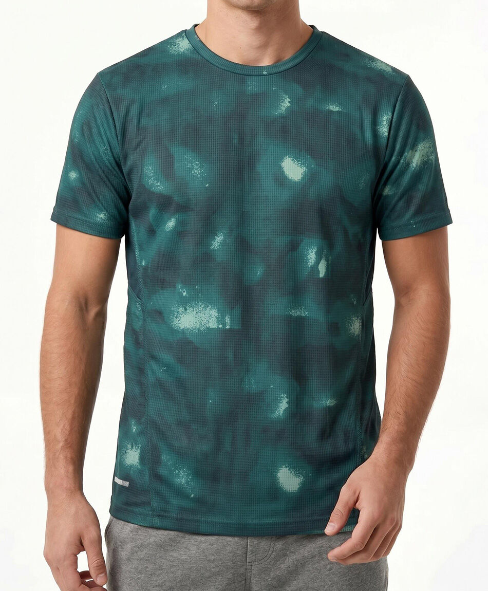 Polera deportiva hombre contraste green