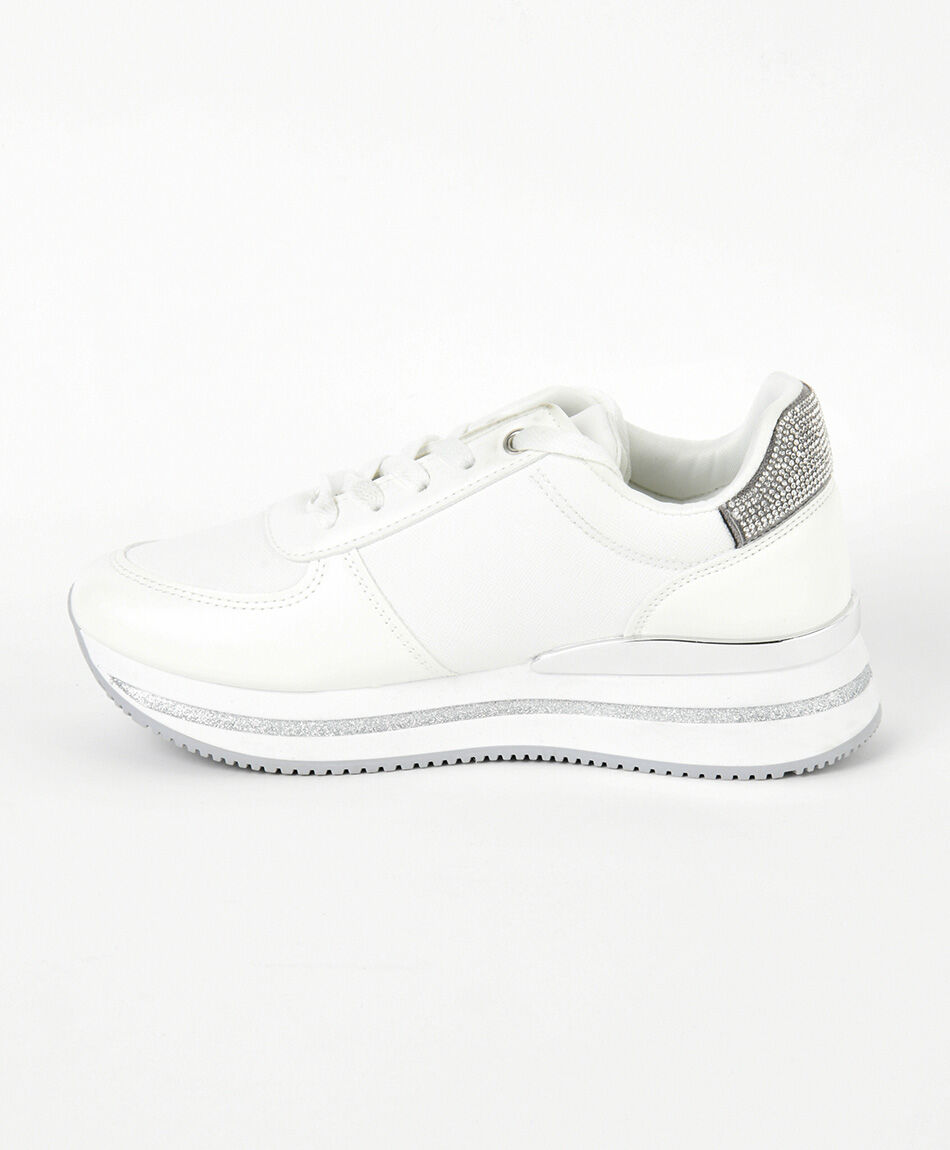 Zapatilla mujer brillos plataforma