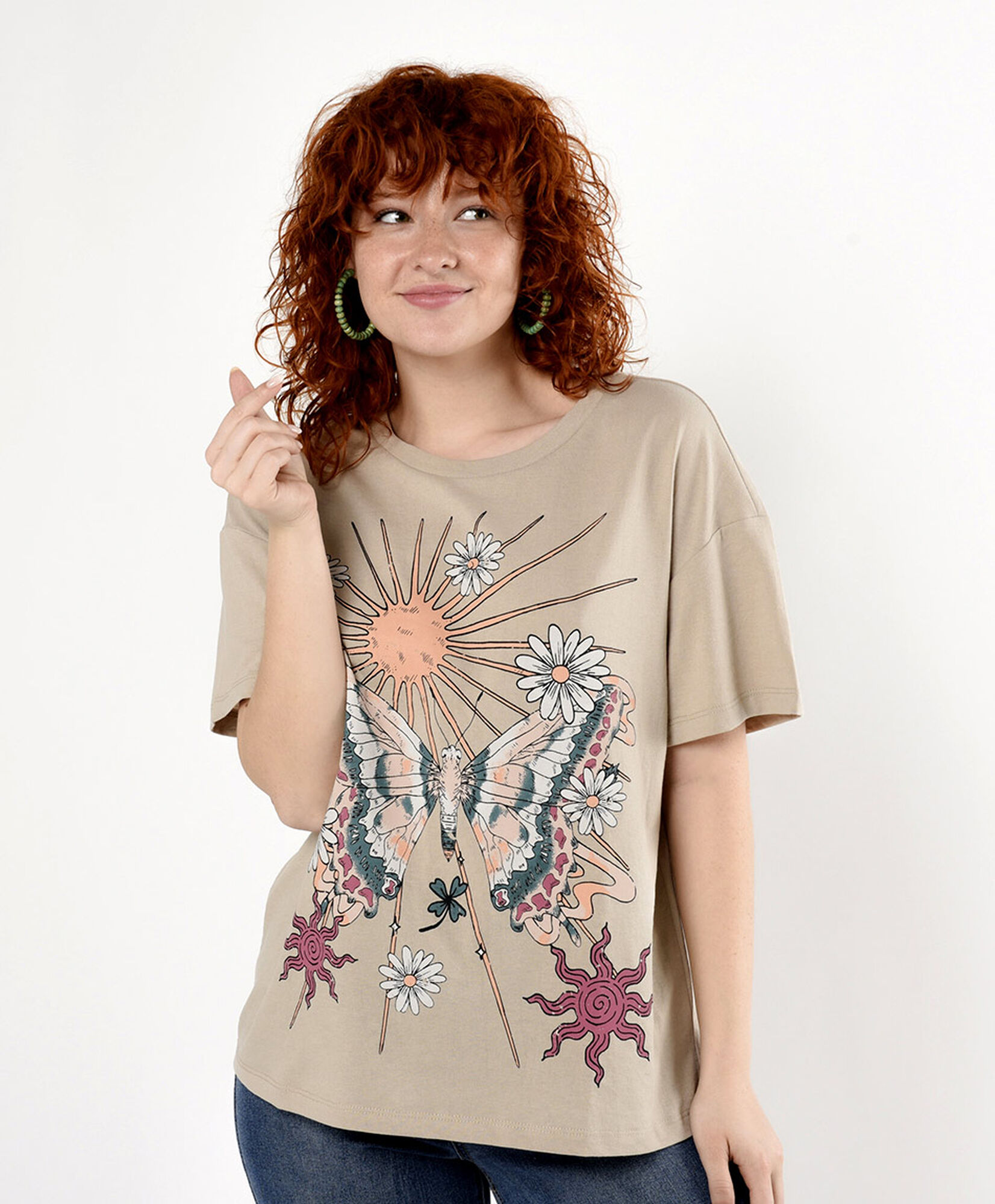 Polera mujer estampado mariposa Polera mujer estampado mariposa