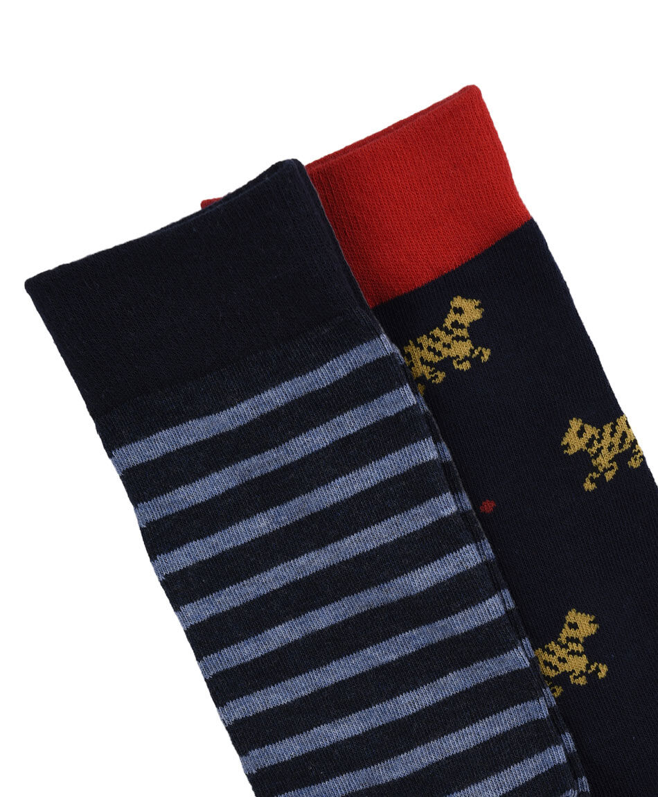 Pack 2 calcetines hombre tigres y l&iacute;neas