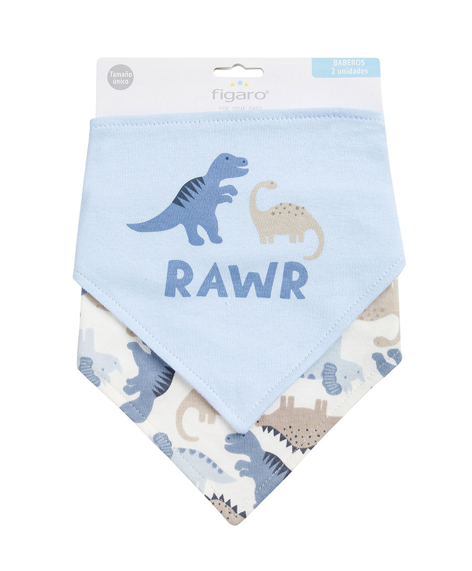 Pack 2 baberos bebé bandana dinosaurios Pack 2 baberos bebé bandana dinosaurios