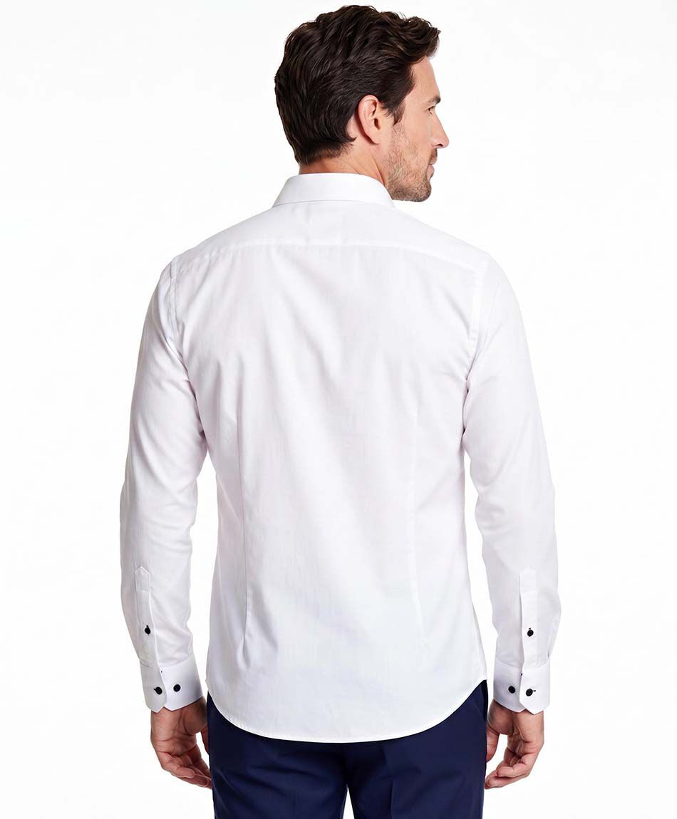 Camisa hombre manga larga white