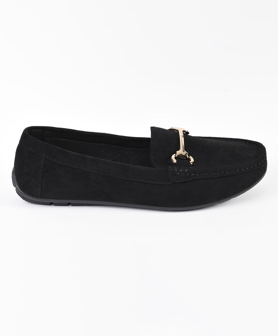 Mocas&iacute;n mujer hebilla dorada