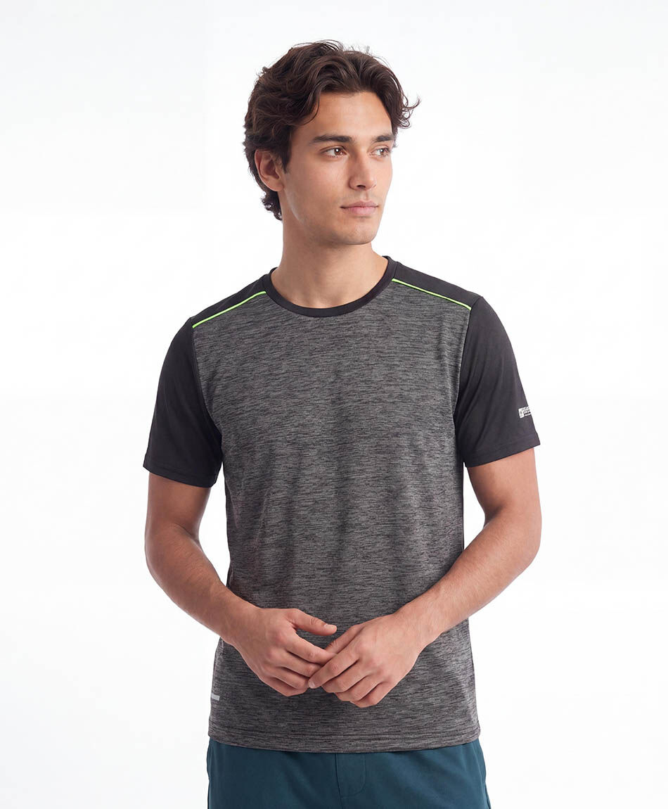 Polera deportiva hombre melange gris