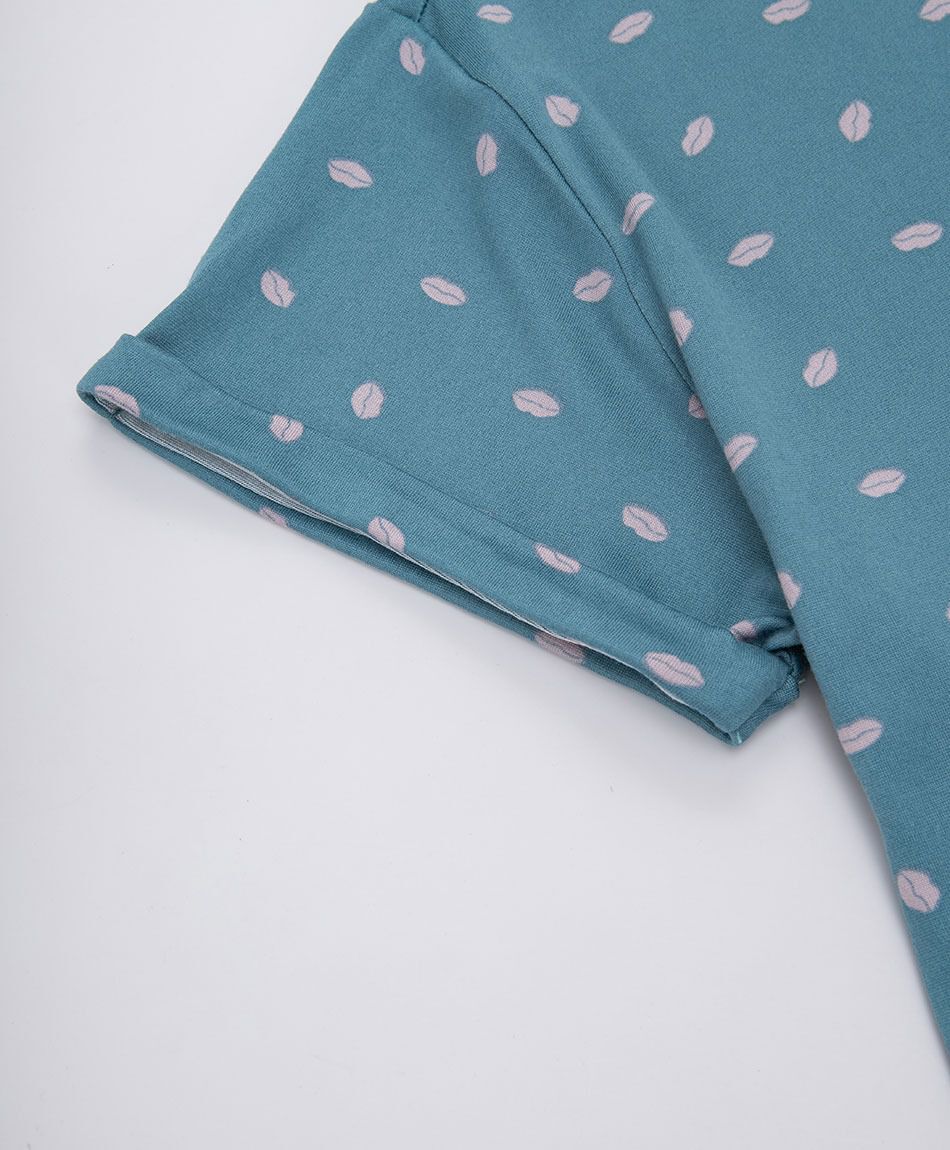 Pijama mujer capri letras puntos
