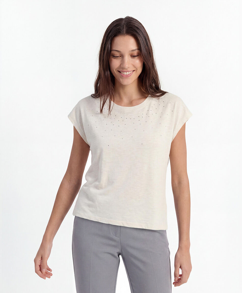 Polera mujer brillos superior
