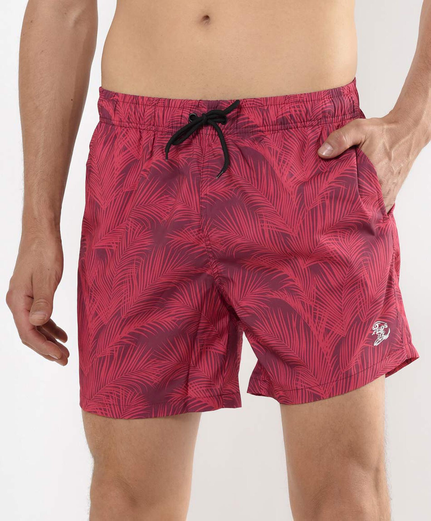 Traje de baño hombre hojas rojas Traje de baño hombre hojas rojas