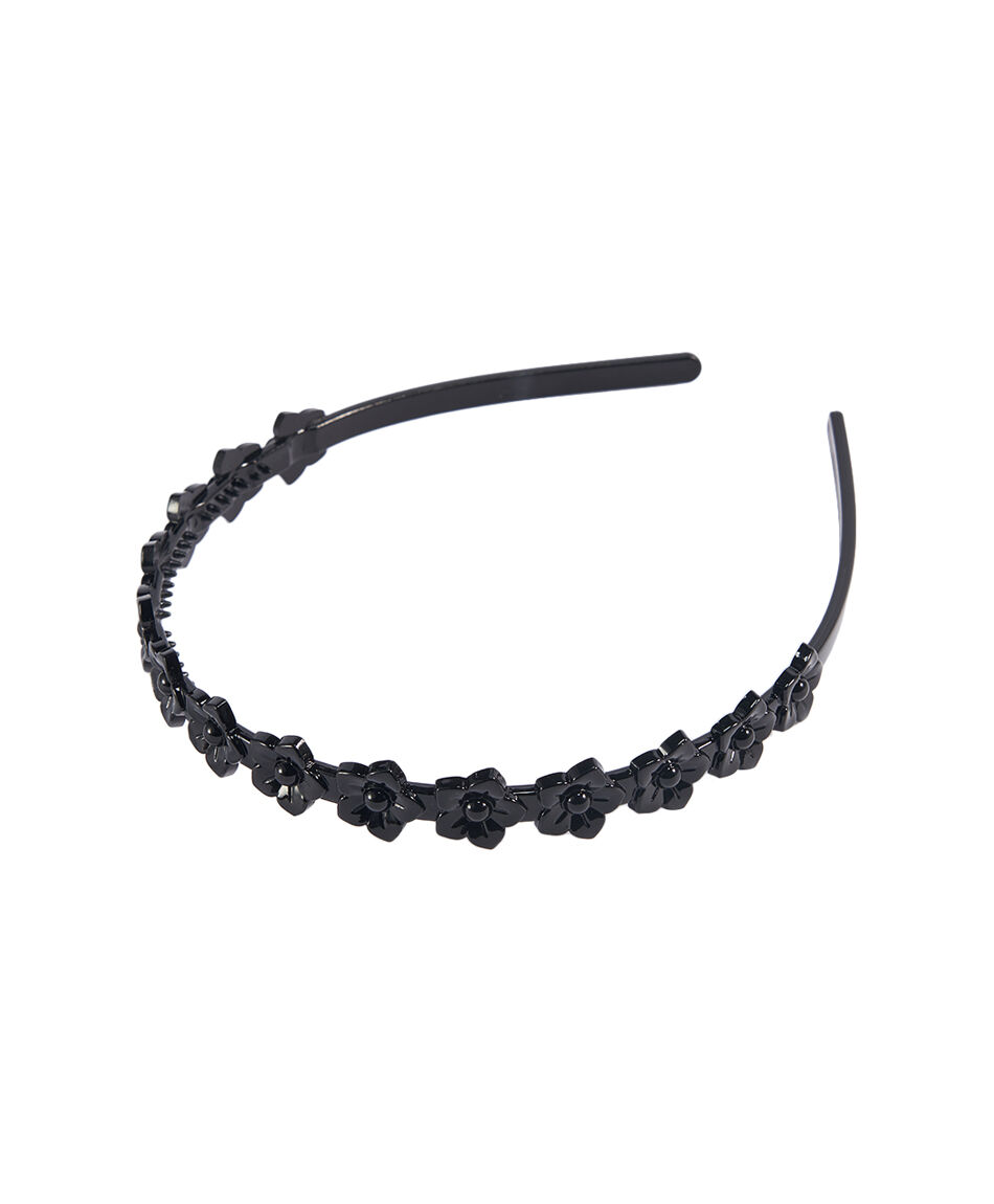 Cintillo mujer flores black