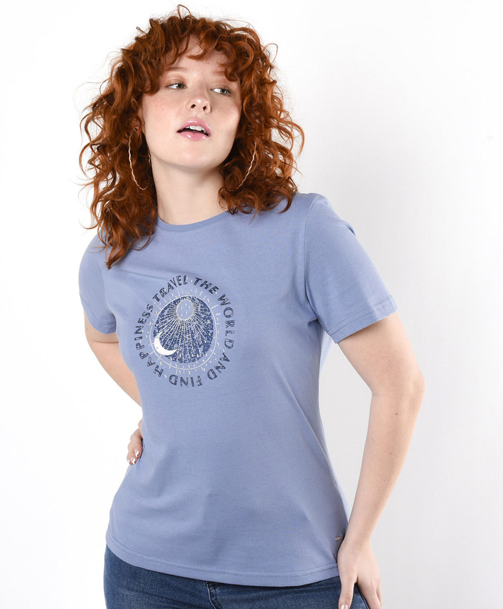 Polera mujer luna bordado brillante Polera mujer luna bordado brillante