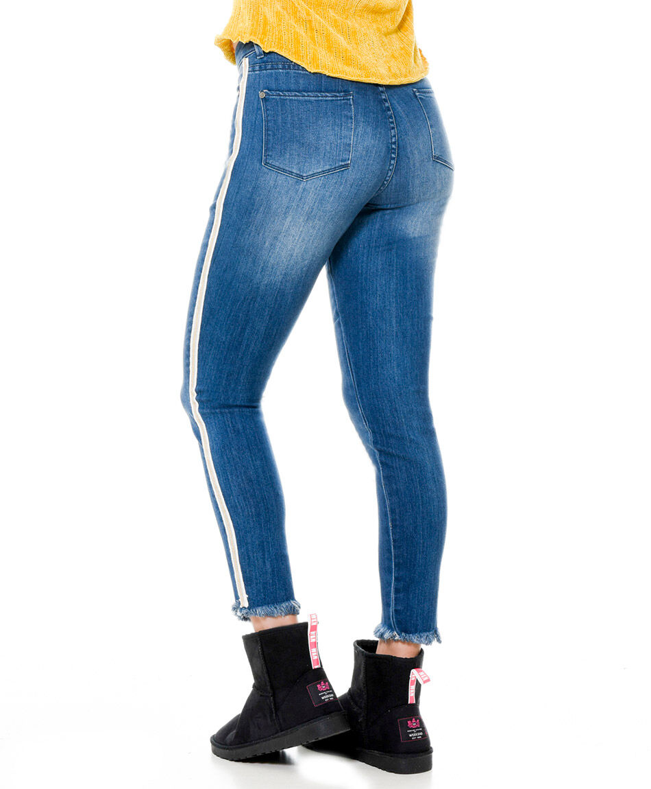 Jeans banda metalica lateral