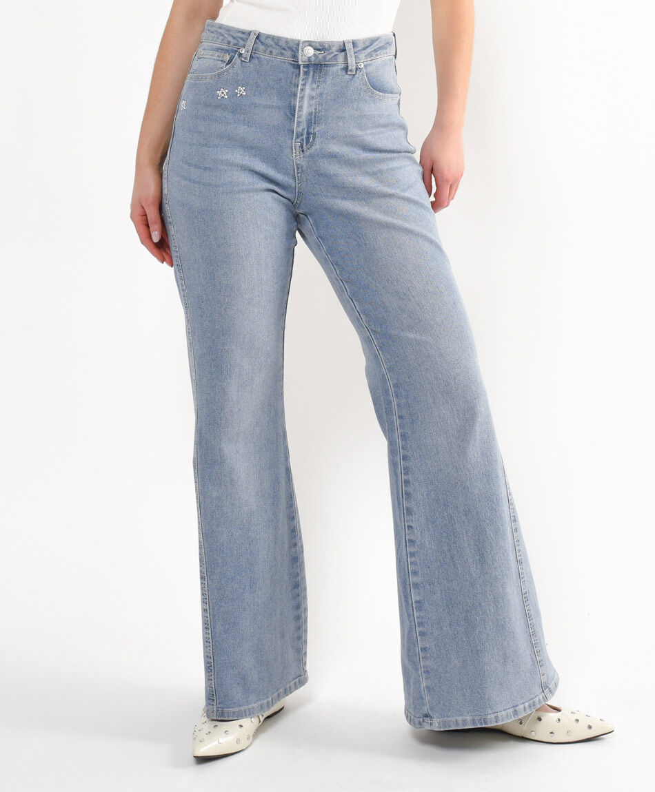 Jeans mujer flare urbano&nbsp;white