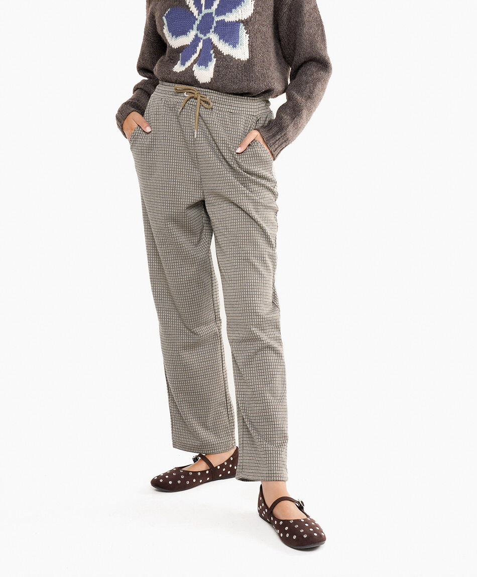 Pantal&oacute;n mujer check lazo