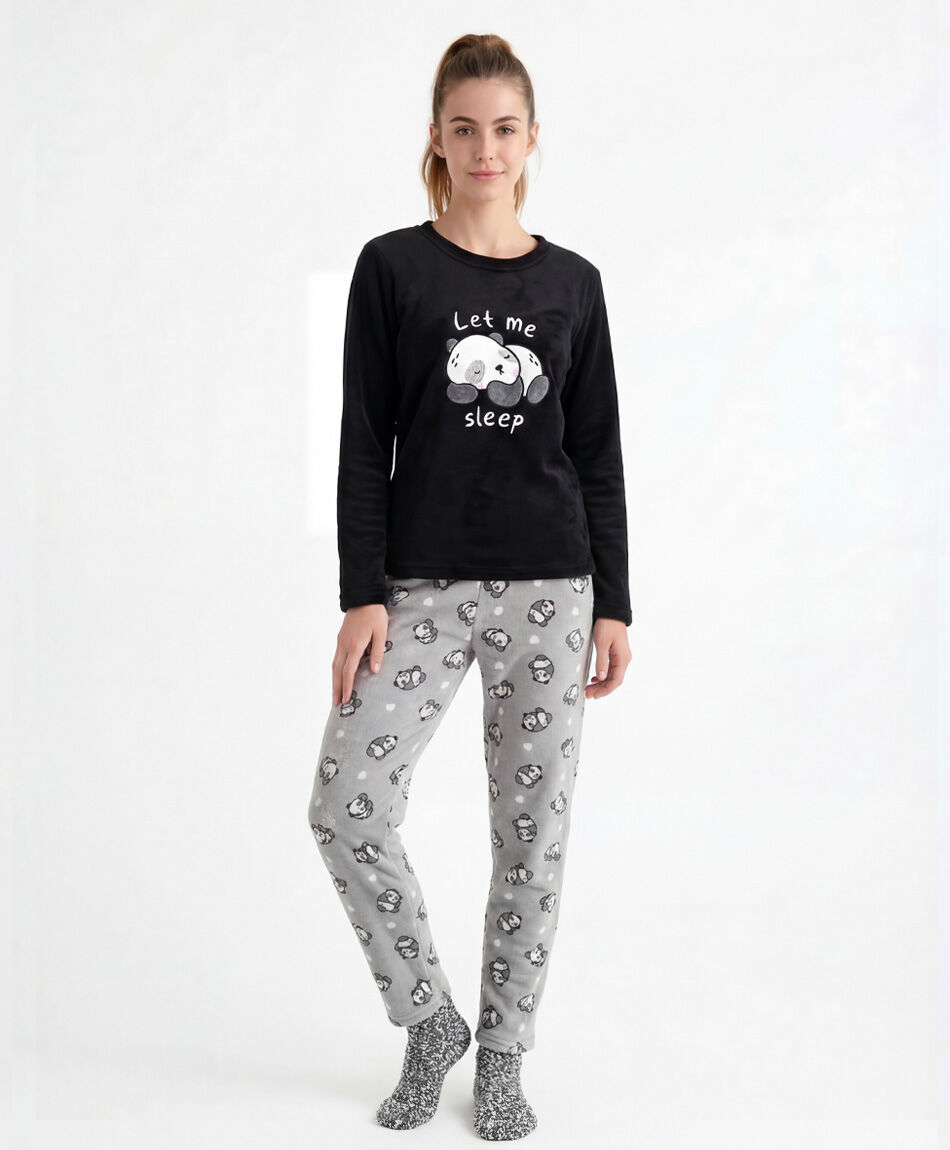 Pack pijama + calcetines gatitos black