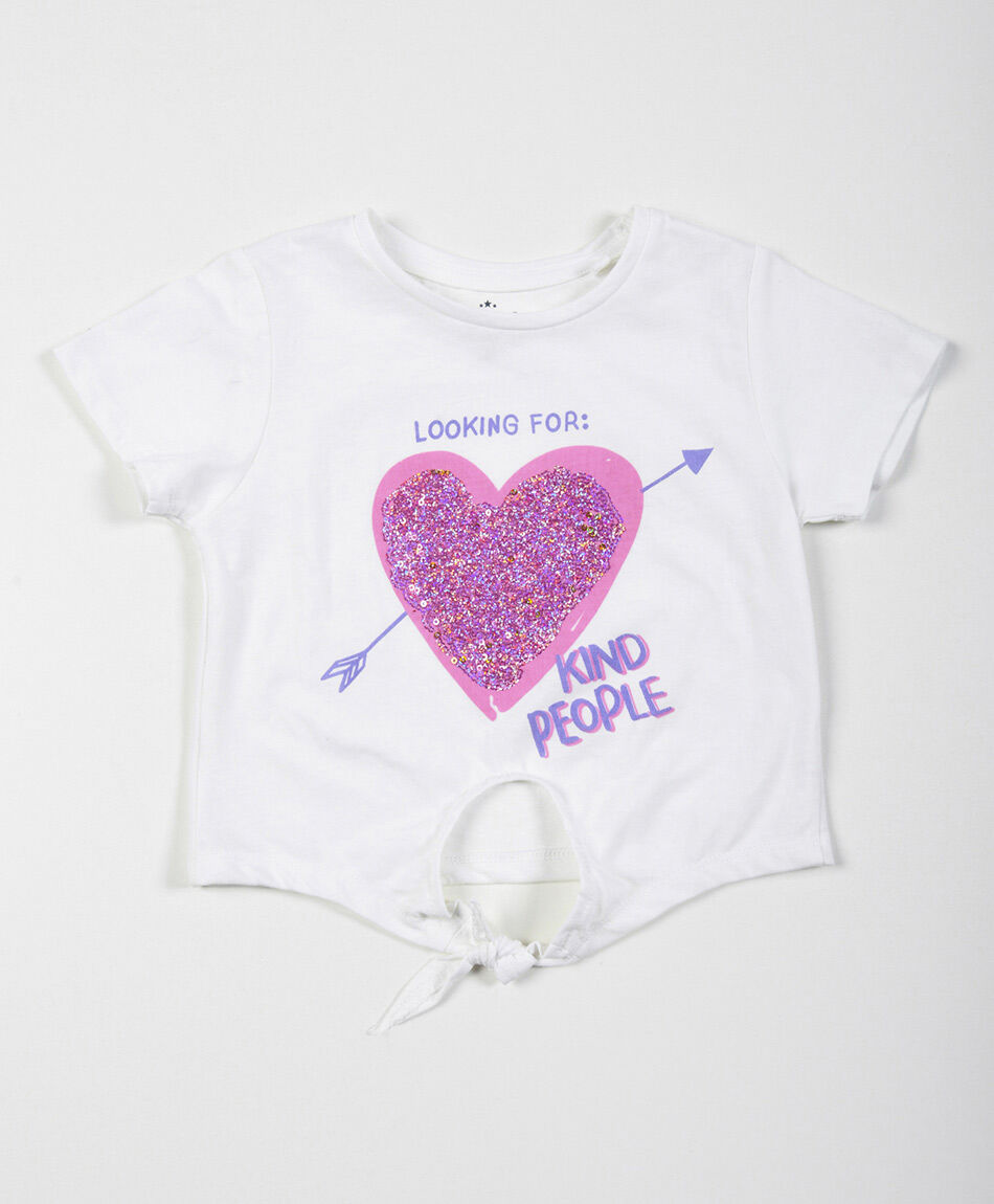 Polera bebé corazón brillante