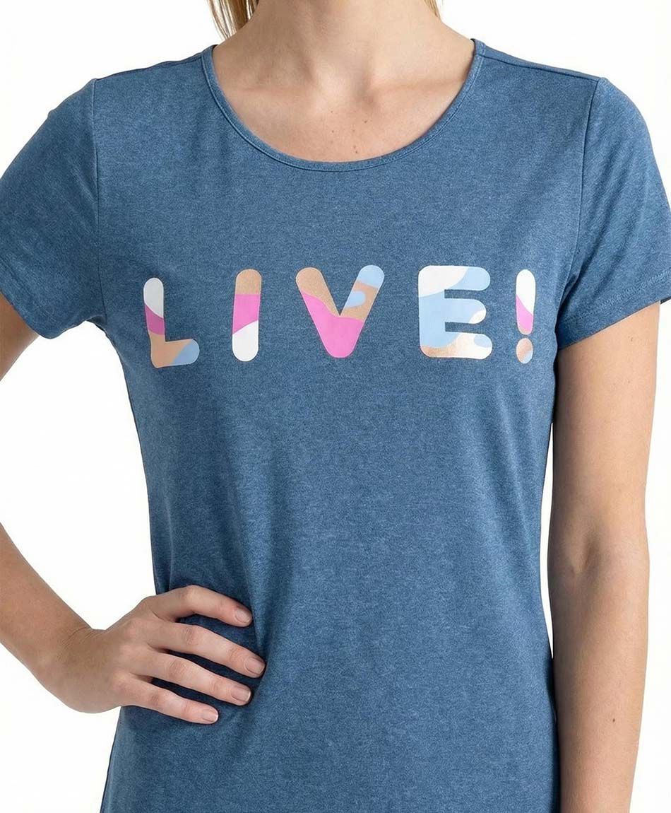 Polera deportiva mujer live blue